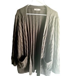 Tarse‎   Cardigan  Sz XL 100% Acrylic Gray pockets